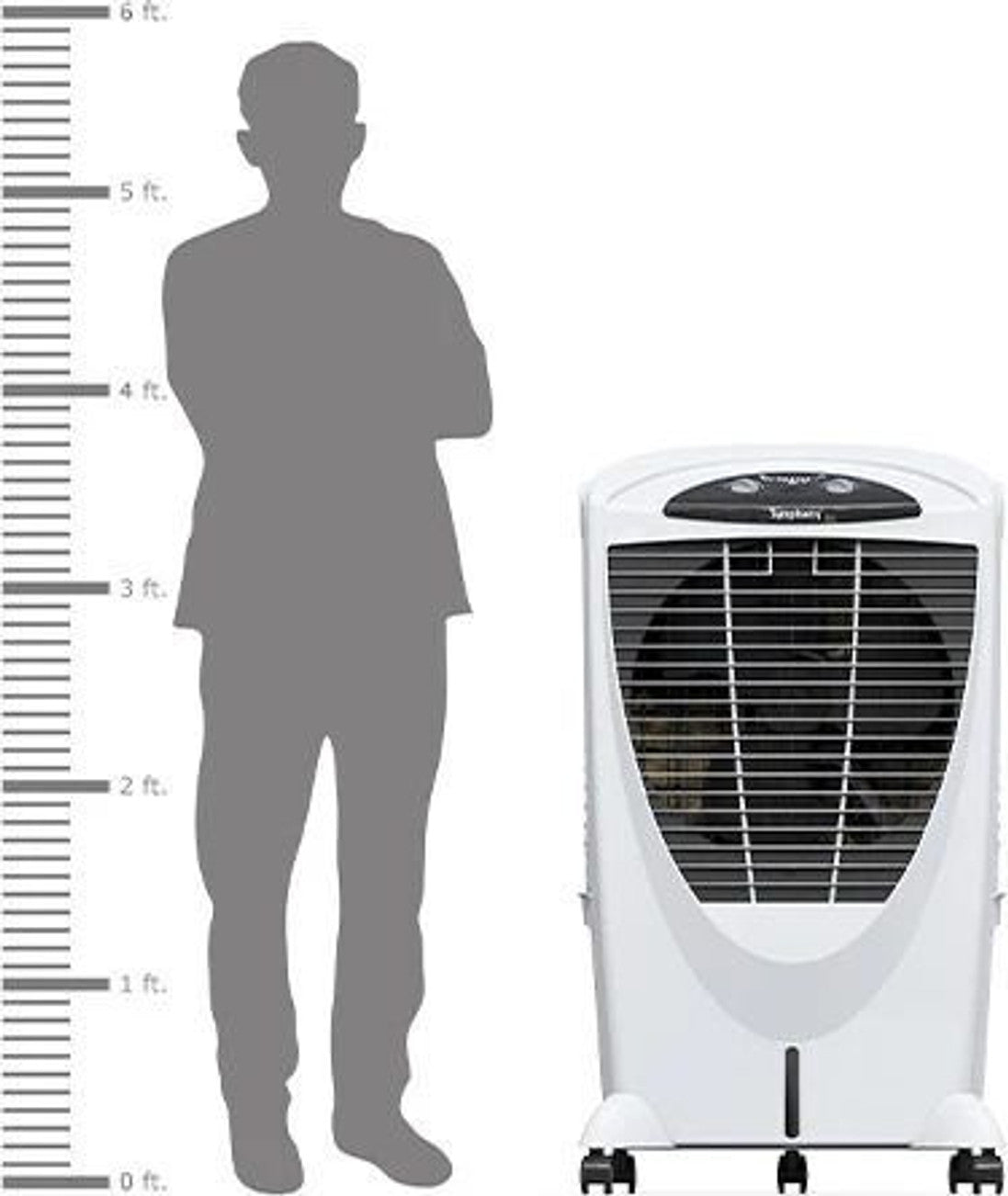 Symphony Master Cool 65 Desert Air Cooler (White, Honeycomb Cooling Pads, High-Efficiency Fan, Powerful Air Throw for Rooms up to 400 Sq. Ft.) MASTERCOOL65 L