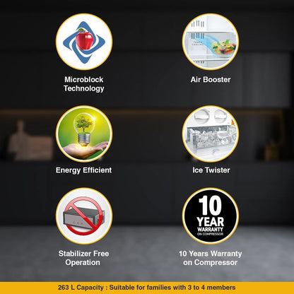 Whirlpool 215 L Frost Free Triple Door Refrigerator with 6th Sense ActiveFresh Technology, Reciprocatory Compressor, and Dedicated Fruit/Vegetable Zone (Alpha Steel)-20807