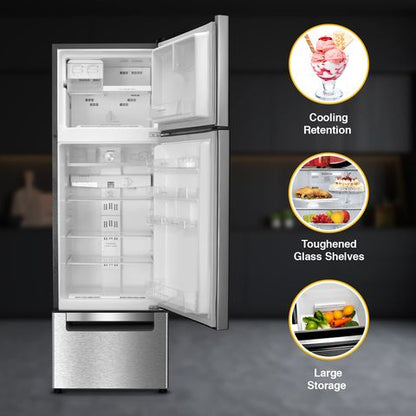 Whirlpool 215 L Frost Free Triple Door Refrigerator with 6th Sense ActiveFresh Technology, Reciprocatory Compressor, and Dedicated Fruit/Vegetable Zone (Alpha Steel)-20807