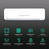 Mitsubishi Heavy 1.6 Ton 3 Star Fixed Speed Split AC (Copper Condenser, R-410a Refrigerant, White) - Powerful 5925W Cooling with Jet Air Flow & Anti-Bacterial Filter for Rooms up to 150 Sq. Ft-SRK20CSS-S6