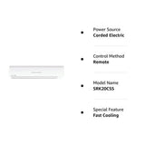Mitsubishi Heavy 1.6 Ton 3 Star Fixed Speed Split AC (Copper Condenser, R-410a Refrigerant, White) - Powerful 5925W Cooling with Jet Air Flow & Anti-Bacterial Filter for Rooms up to 150 Sq. Ft-SRK20CSS-S6