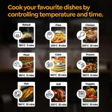 Prestige Crysta 4.5L Digital Air Fryer (1600W) with See-Through Window | 9 Preset Menus, Touch Control, Non-Stick Frying Basket & Safety Interlock | Includes Food-Grade Oil Brush, Ideal for Baking, Grilling, Roasting-41409