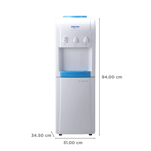 VOLTAS Minimagic Pure R Hot, Cold & Normal Top Load Water Dispenser with Cooling Cabinet (White)-6210474
