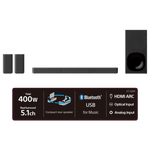 Sony 5.1 Channel Dolby Digital Soundbar home theatre system with Bluetooth Connectivity (Black)-HT-S20R