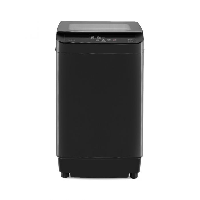 Voltas Beko 7.0 Kg Fully Automatic Top Load Washing Machine (WTL70UPGC/SPCPOF, Dark Grey) | Double Waterfall | Monsoon Dry | IPX4 Touch Panel | Eco Water Reuse | Soft Close Glass Lid | Rust Free Plastic Body