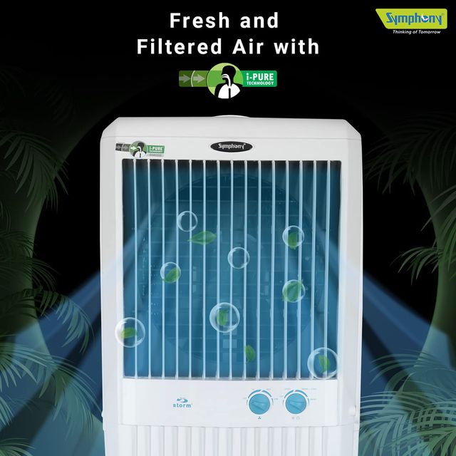 Symphony Storm C-100 XL 95 Litres Tower Air Cooler (Honeycomb Pad,  White)