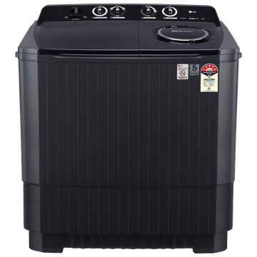 LG 11.5 kg 5 Star Semi Automatic Washing Machine with Roller Jet Pulsator (P115ASKAZ.ABMQEIL, Middle Black)