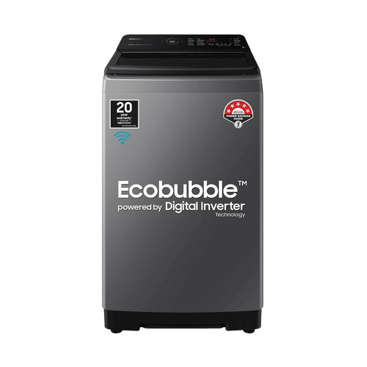 SAMSUNG 8 Kg 5 Star Inverter Fully Automatic Top Load Washing Machine (WA80BG4441BD, Diamond Drum, Dark Grey)