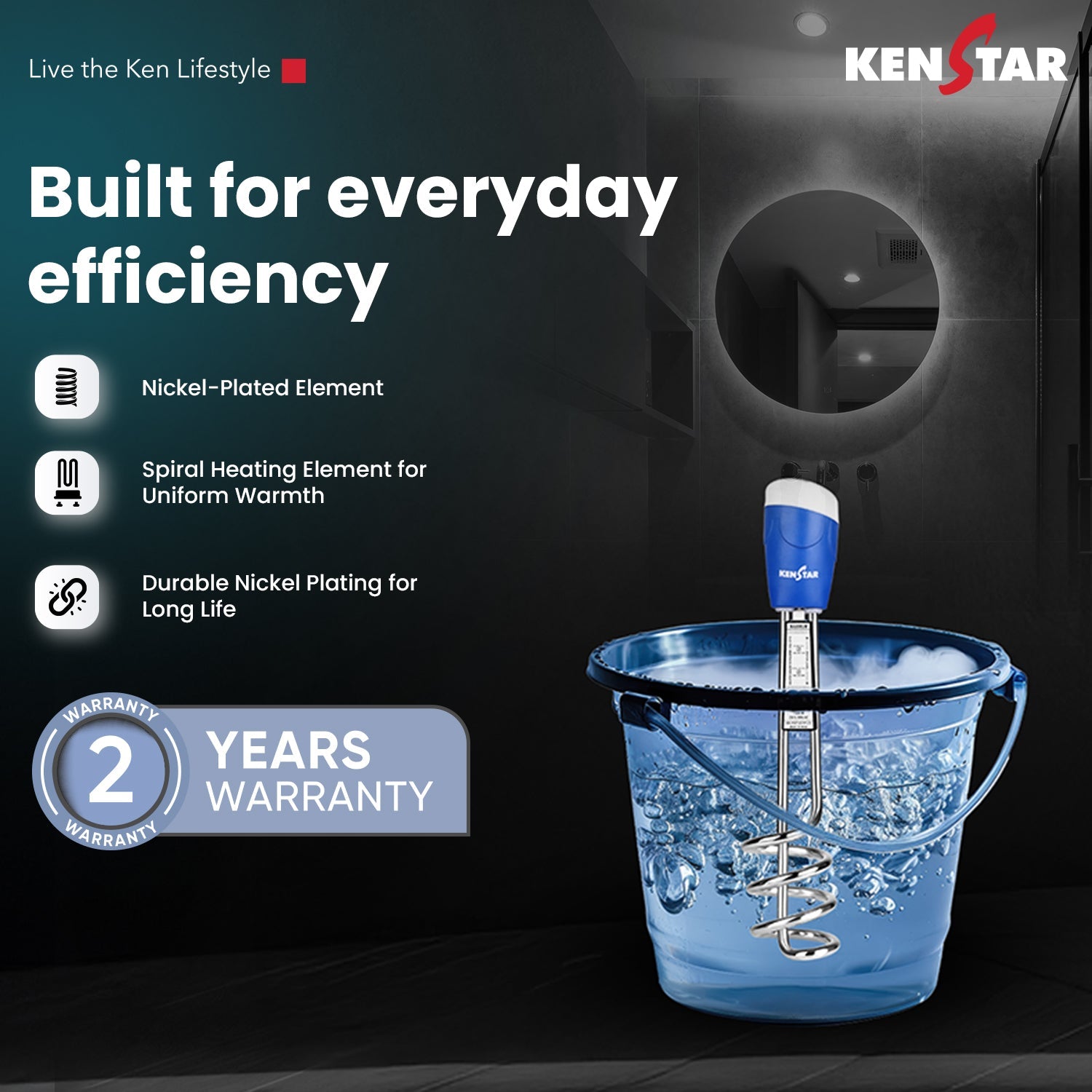 Kenstar Star Lux 1350-Watt Immersion Water Heater (or Kenstar Star Lux Immersion Rod).