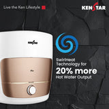 Kenstar Flux 15-Litre Storage Water Heater with Swirl Heat Technology, 5-Star Energy Rating & Blue Sapphire Glassline Tank