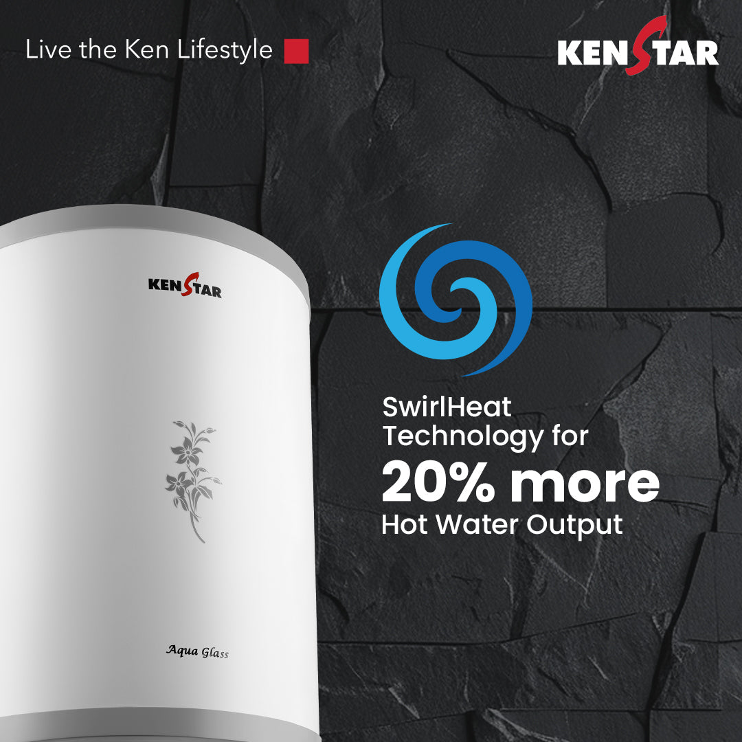 Aqua Glass 25L, Water Heater with Wirlflow Technology