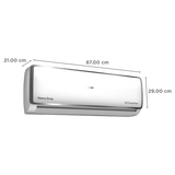 Haier Elegante Heavy Duty 1 Ton 5-Star Inverter Split AC (3600W 100% Cooling Capacity, 5.15 ISEER, Copper Heat Exchanger, R32 Refrigerant, Includes 3m Copper Tube & 3.5m Power Cord, Premium Inverter System)-HS14E-TXS5BN