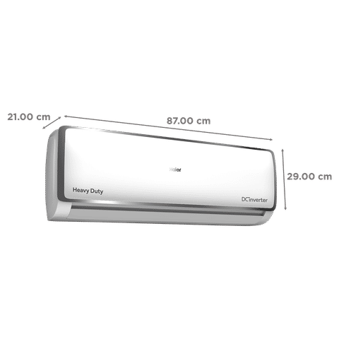 Haier Elegante Heavy Duty 1 Ton 5-Star Inverter Split AC (3600W 100% Cooling Capacity, 5.15 ISEER, Copper Heat Exchanger, R32 Refrigerant, Includes 3m Copper Tube & 3.5m Power Cord, Premium Inverter System)-HS14E-TXS5BN