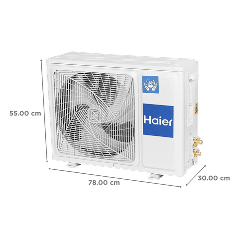 Haier Elegante Heavy Duty 1 Ton 5-Star Inverter Split AC (3600W 100% Cooling Capacity, 5.15 ISEER, Copper Heat Exchanger, R32 Refrigerant, Includes 3m Copper Tube & 3.5m Power Cord, Premium Inverter System)-HS14E-TXS5BN