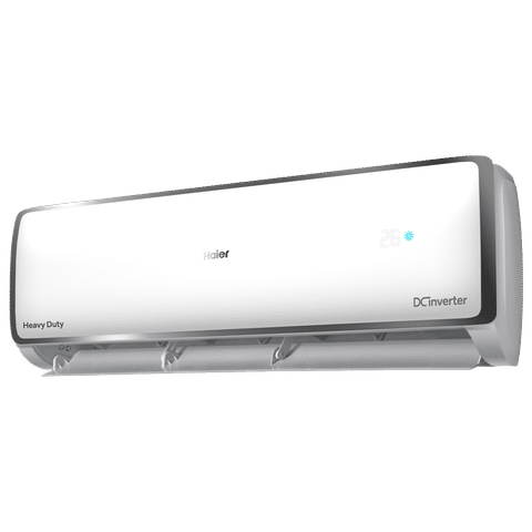 Haier Elegante Heavy Duty 1 Ton 5-Star Inverter Split AC (3600W 100% Cooling Capacity, 5.15 ISEER, Copper Heat Exchanger, R32 Refrigerant, Includes 3m Copper Tube & 3.5m Power Cord, Premium Inverter System)-HS14E-TXS5BN