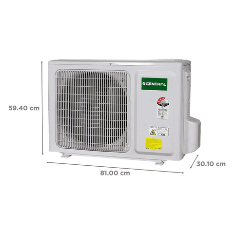 O General 1.5 Ton 2 Star Fixed Speed Split Air Conditioner | R32 Refrigerant | 100% Copper Condenser | Hyper Tropical Rotary Compressor | Coanda Airflow | Anti-Bacterial Filter | Blue Fin Coating | High Cooling @ 52°C-(ASGA18BMAA-B, White)