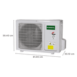 O General 1.5 Ton 2 Star Fixed Speed Split Air Conditioner | R32 Refrigerant | 100% Copper Condenser | Hyper Tropical Rotary Compressor | Coanda Airflow | Anti-Bacterial Filter | Blue Fin Coating | High Cooling @ 52°C-(ASGA18BMAA-B, White)