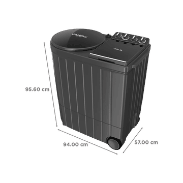 Whirlpool Ace XL 10 Kg 5-Star Semi-Automatic Top Load Washing Machine with 3D Scrub & Turbo Dry Technology for 8-10 Members, Zero Detergent Patches & 1400 RPM Spin Speed, Graphite Grey- 30343