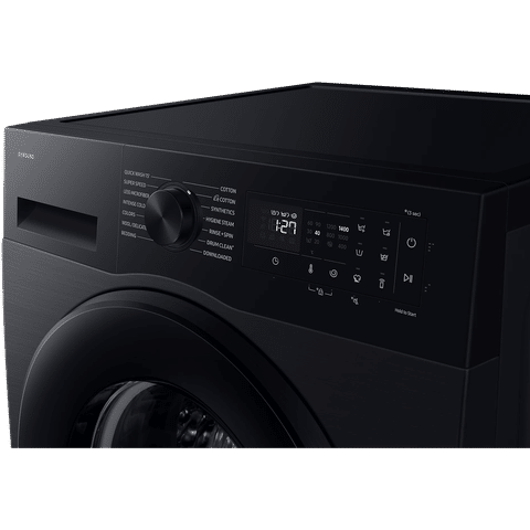 Samsung 12 kg, 5 Star, AI Ecobubble, Super Speed, Wi-Fi, Hygiene Steam with Inbuilt Heater, Digital Inverter, Fully-Automatic Front Load Washing Machine (WW12DG5B24ABTL, AI EcoBubble, Black)