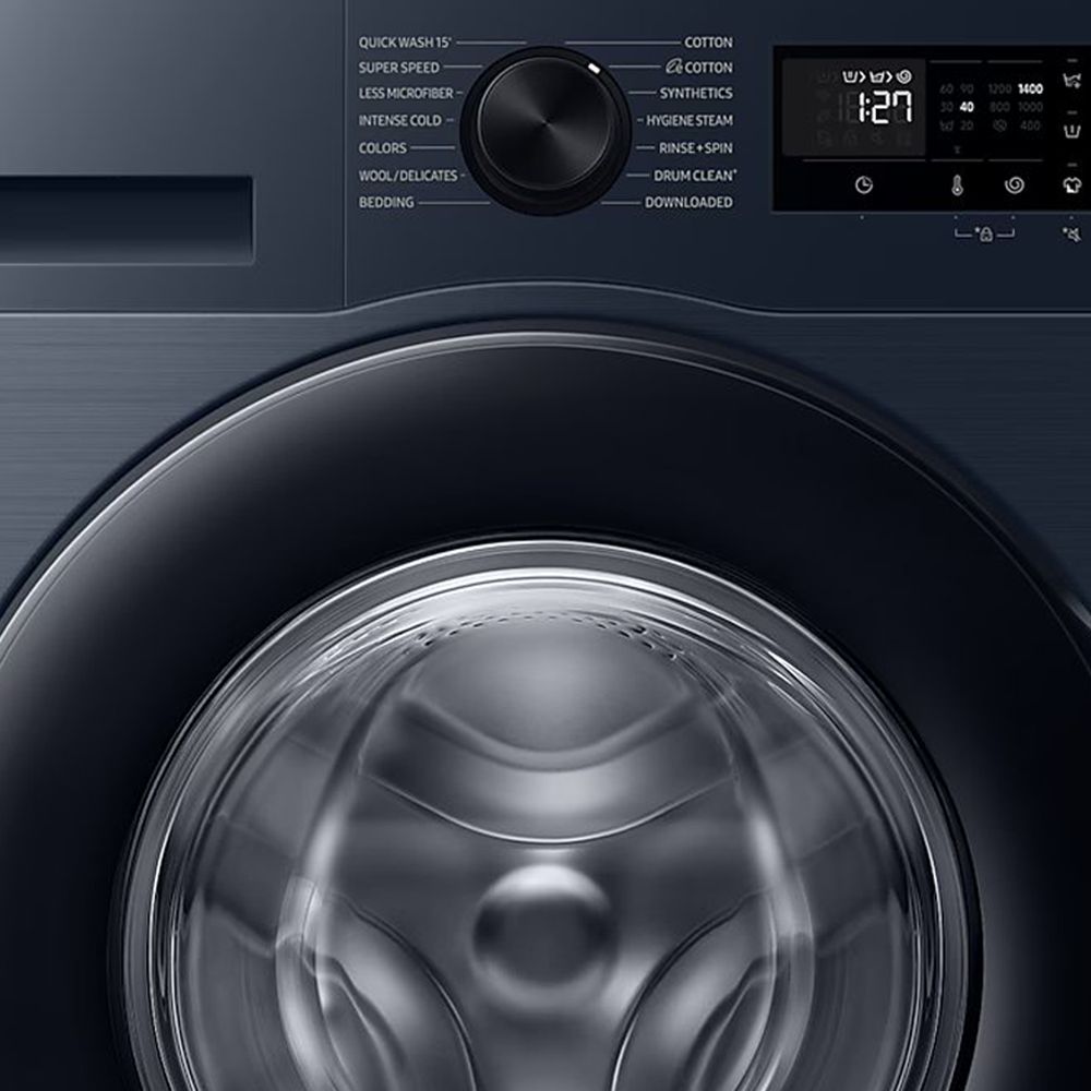 Samsung 9 kg, 5 star, AI EcoBubble, Super Speed, Wi-Fi, Hygiene Steam with Inbuilt Heater, Digital Inverter, Fully-Automatic Front Load Washing Machine (WW90DG5U24ASTL, Navy)