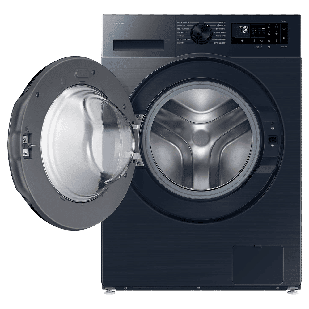Samsung 9 kg, 5 star, AI EcoBubble, Super Speed, Wi-Fi, Hygiene Steam with Inbuilt Heater, Digital Inverter, Fully-Automatic Front Load Washing Machine (WW90DG5U24ASTL, Navy)