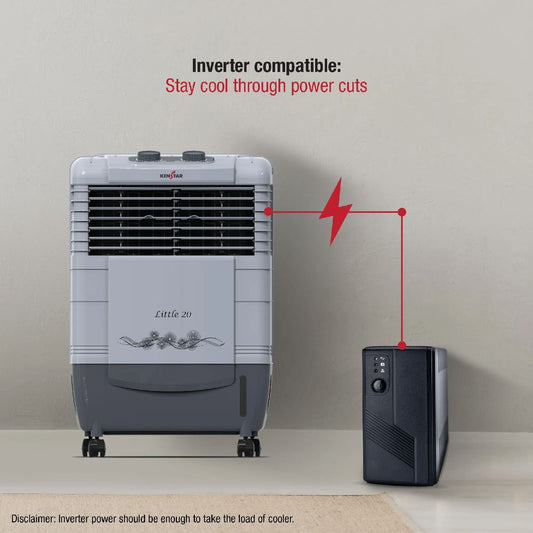 KENSTAR Little HC 20 Litres Personal Air Cooler with Quadra Flow Technology (Dust Filter, Grey)