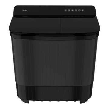 Haier 14 Kg 5 Star Semi-Automatic Top Load Washing Machine with Twin Load & Soft Closing Toughened Glass Lid (Black)-HTW140-178BK
