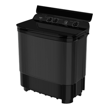 Haier 14 Kg 5 Star Semi-Automatic Top Load Washing Machine with Twin Load & Soft Closing Toughened Glass Lid (Black)-HTW140-178BK