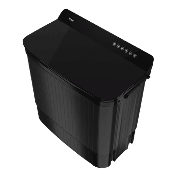 Haier 14 Kg 5 Star Semi-Automatic Top Load Washing Machine with Twin Load & Soft Closing Toughened Glass Lid (Black)-HTW140-178BK