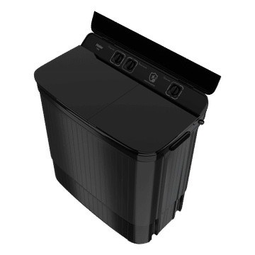 Haier 14 Kg 5 Star Semi-Automatic Top Load Washing Machine with Twin Load & Soft Closing Toughened Glass Lid (Black)-HTW140-178BK