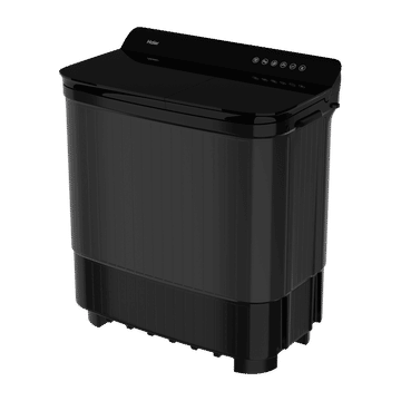 Haier 14 Kg 5 Star Semi-Automatic Top Load Washing Machine with Twin Load & Soft Closing Toughened Glass Lid (Black)-HTW140-178BK