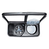 Haier 14 Kg 5 Star Semi-Automatic Top Load Washing Machine with Twin Load & Soft Closing Toughened Glass Lid (Black)-HTW140-178BK