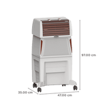 SYMPHONY TOUCH 50 Air Cooler| 185W Power Consumption | Suitable for Rooms up to 18 m² | Auto Louver Movement | Efficient Blower | Honeycomb Cooling Pads | Cool Flow Dispenser | Compact Design (97 cm Height) | Durable Engineering Plastic Body
