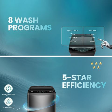 Haier 10.5 kg Fully Automatic Top Load Washing Machine (Black, Ultra Fresh Air, Pillow Shape Drum, Balance Clean Pulsator)-HWM105-316BK