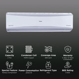 Haier Heavy Duty 2 Ton 5-Star Inverter Split AC - 5.05 ISEER, 100% Copper Heat Exchanger, R-32 Refrigerant, 6000W Full Cooling Capacity, Premium White Finish-(HS24HD-ANW5BN)