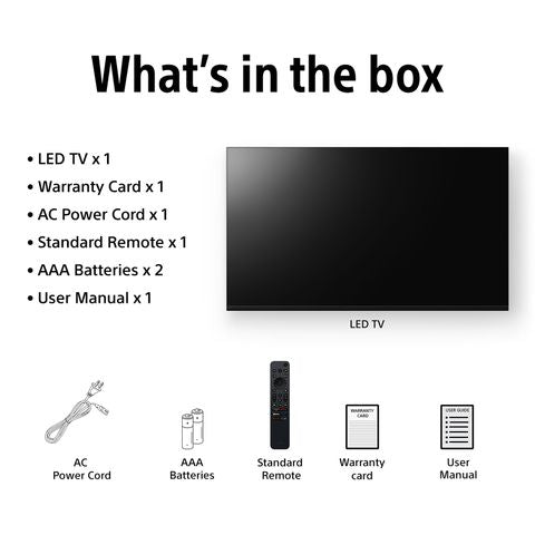 Sony BRAVIA 55"  4K HDR | Google TV | 4K Processor X1 | Dolby Atmos | Direct LED | HDMI 2.1 ALLM/eARC | Wi-Fi 6|PS5 Optimized Auto HDR Tone Mapping (Flush Surface Design) – K-55S25M2