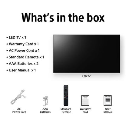 Sony BRAVIA 55"  4K HDR | Google TV | (2025 Model) 4K Processor X1 | Dolby Atmos | Direct LED | HDMI 2.1 ALLM/eARC | Wi-Fi 6|PS5 Optimized Auto HDR Tone Mapping (Flush Surface Design)- – K-55S25M2