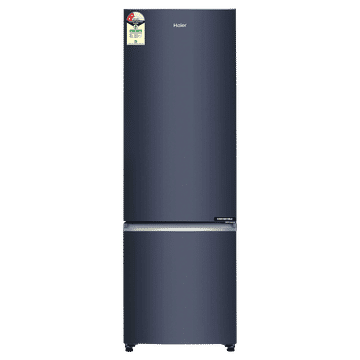 Haier 265L 2 Star Frost-Free Bottom Mounted Refrigerator with Normal Compressor | Toughened Glass Shelves | Recess Handle | Graphite Black - HRB-3152IBGK-P