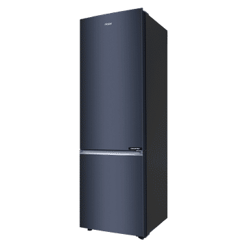 Haier 265L 2 Star Frost-Free Bottom Mounted Refrigerator with Normal Compressor | Toughened Glass Shelves | Recess Handle | Graphite Black - HRB-3152IBGK-P