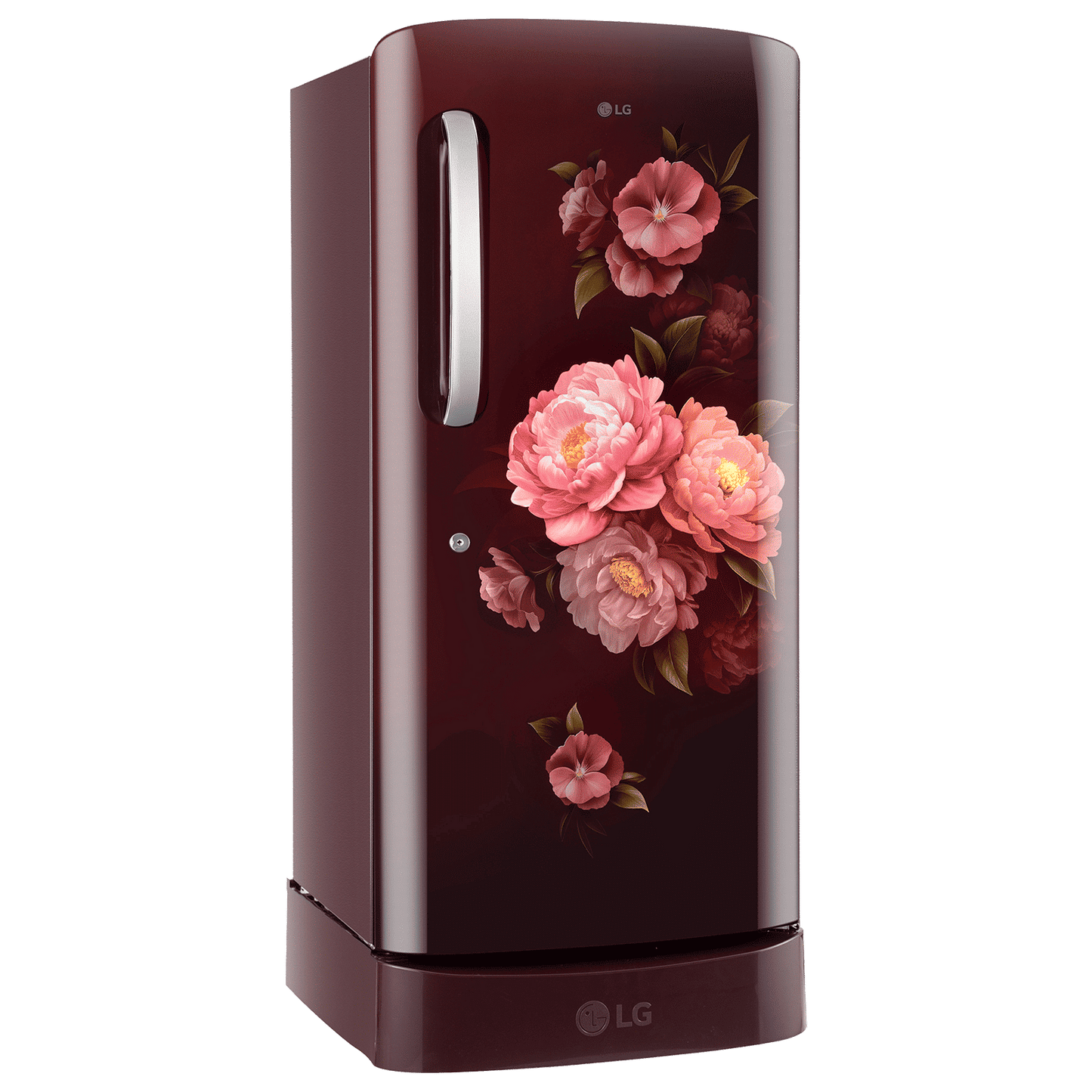 LG 224L 5-Star Smart Inverter Direct Cool Single Door Refrigerator – Base Stand Drawer, Toughened Glass Shelves, Stabilizer Free Operation, Anti-Bacterial Gasket, Anti-Rat Bite Protection, Annual 117 kWh Consumption-(GL-D2356ZAWS, Wine Spring)