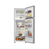 Haier 240L 1-Star Frost Free Double Door Top Mount Refrigerator with Toughened Glass Shelves and Recess Handle-(Moon Silver, HRF-2901EMSA-P)