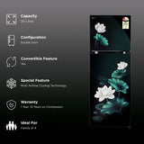 LG 251 Litres 2 Star Frost Free Double Door Convertible Refrigerator with Inverter Compressor ( Emerald Lotus) GLT2526XWEL.AELZEBN