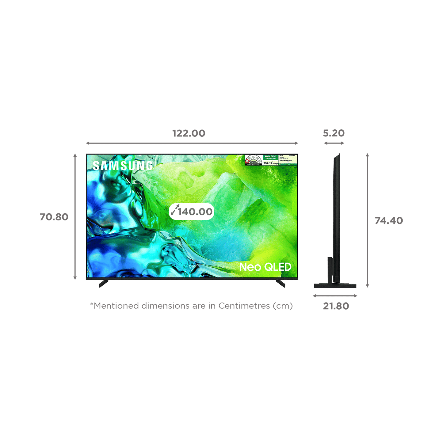 Samsung 138 cm (55 Inch) Neo QLED 4K UHD Mini LED Smart TV | Quantum Matrix Technology | Neo Quantum HDR+ | 4K AI Upscaling | Motion Xcelerator | Tizen OS | Voice Assistant Support | Dolby Atmos| 2026 Model - QA55QN80HAULXL