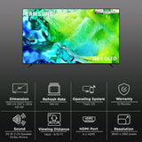 Samsung 138 cm (55 Inch) Neo QLED 4K UHD Mini LED Smart TV | Quantum Matrix Technology | Neo Quantum HDR+ | 4K AI Upscaling | Motion Xcelerator | Tizen OS | Voice Assistant Support | Dolby Atmos| 2026 Model - QA55QN80HAULXL