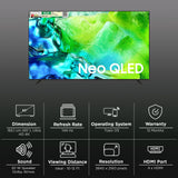 Samsung 163 cm (65 Inch) Neo QLED 4K UHD Mini LED Smart TV | Quantum Matrix Technology | Neo Quantum HDR+ | 4K AI Upscaling | Motion Xcelerator | Tizen OS | Voice Assistant Support | Dolby Atmos| 2026 Model - QA65QN80HAULXL