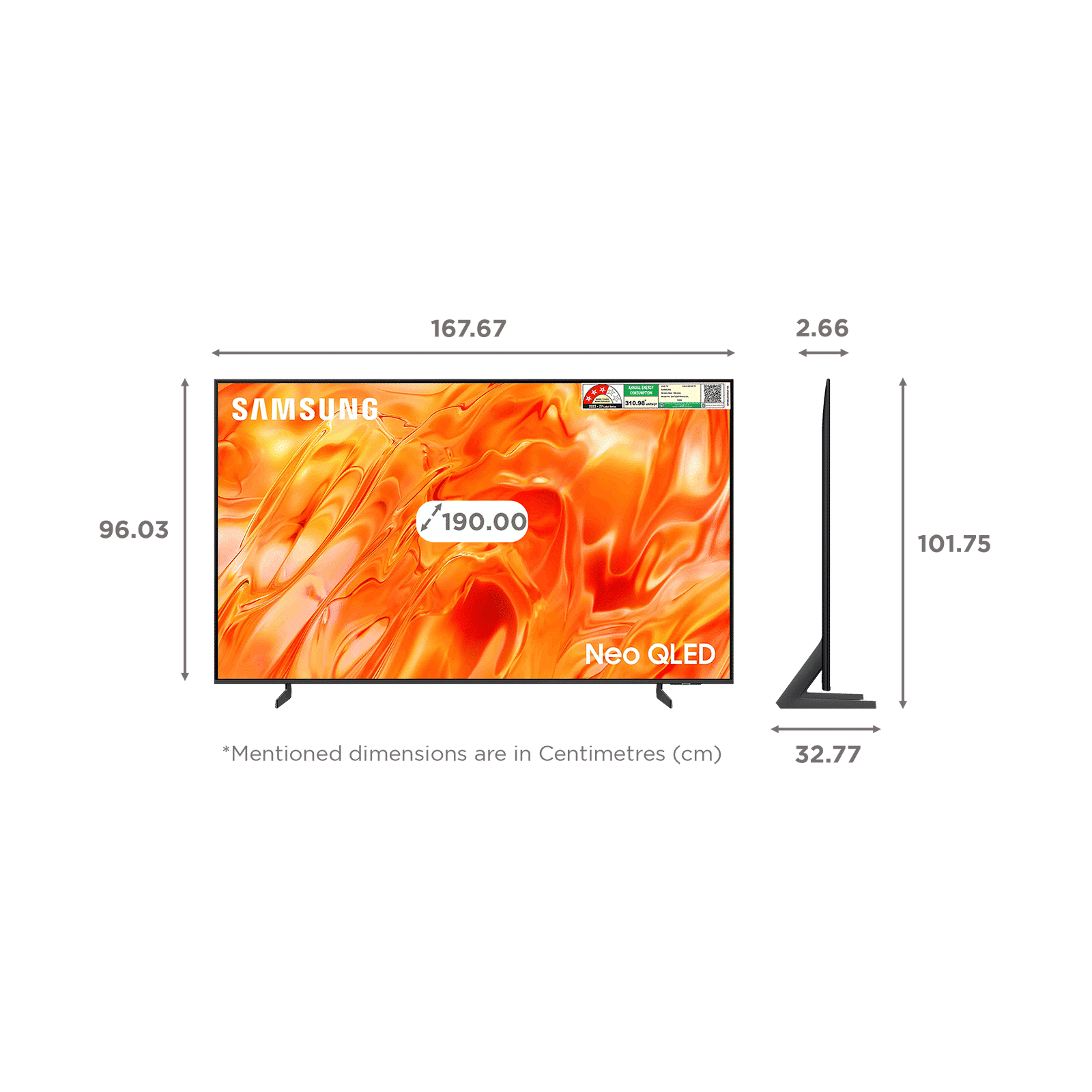 Samsung  189 cm (75 Inch) Neo QLED 4K UHD Mini LED Smart TV | Quantum Matrix Technology | Neo Quantum HDR | 4K AI Upscaling | Motion Xcelerator | Tizen OS | Voice Assistant Support | 2026 Model - QA75QN70HAULXL