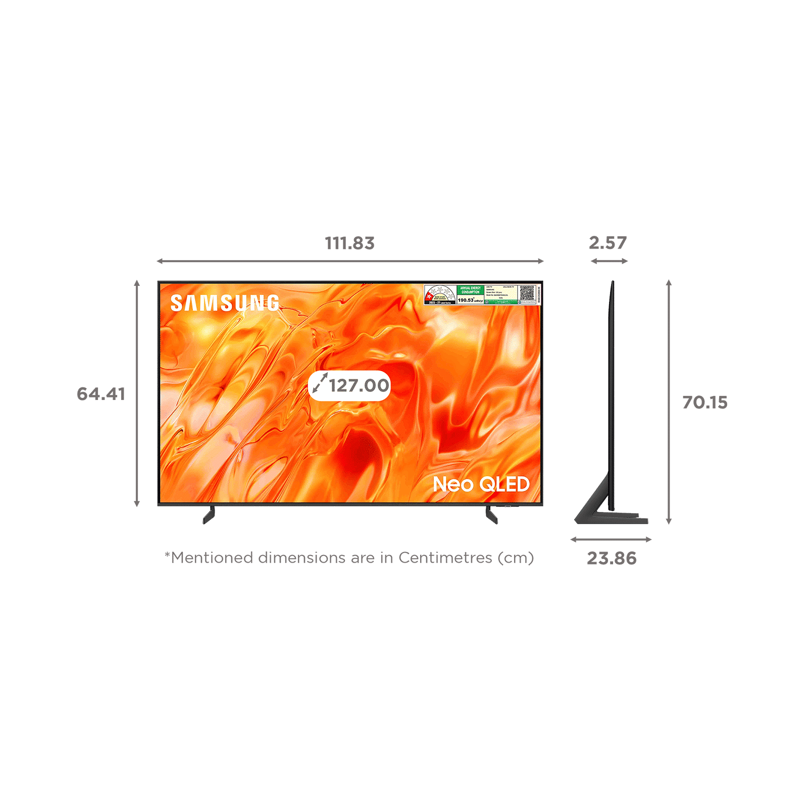 Samsung  125 cm (50 Inch) Neo QLED 4K UHD Mini LED Smart TV | Quantum Matrix Technology | Neo Quantum HDR | 4K AI Upscaling | Motion Xcelerator | Tizen OS | Voice Assistant Support | 2026 Model - QA50QN70HAULXL