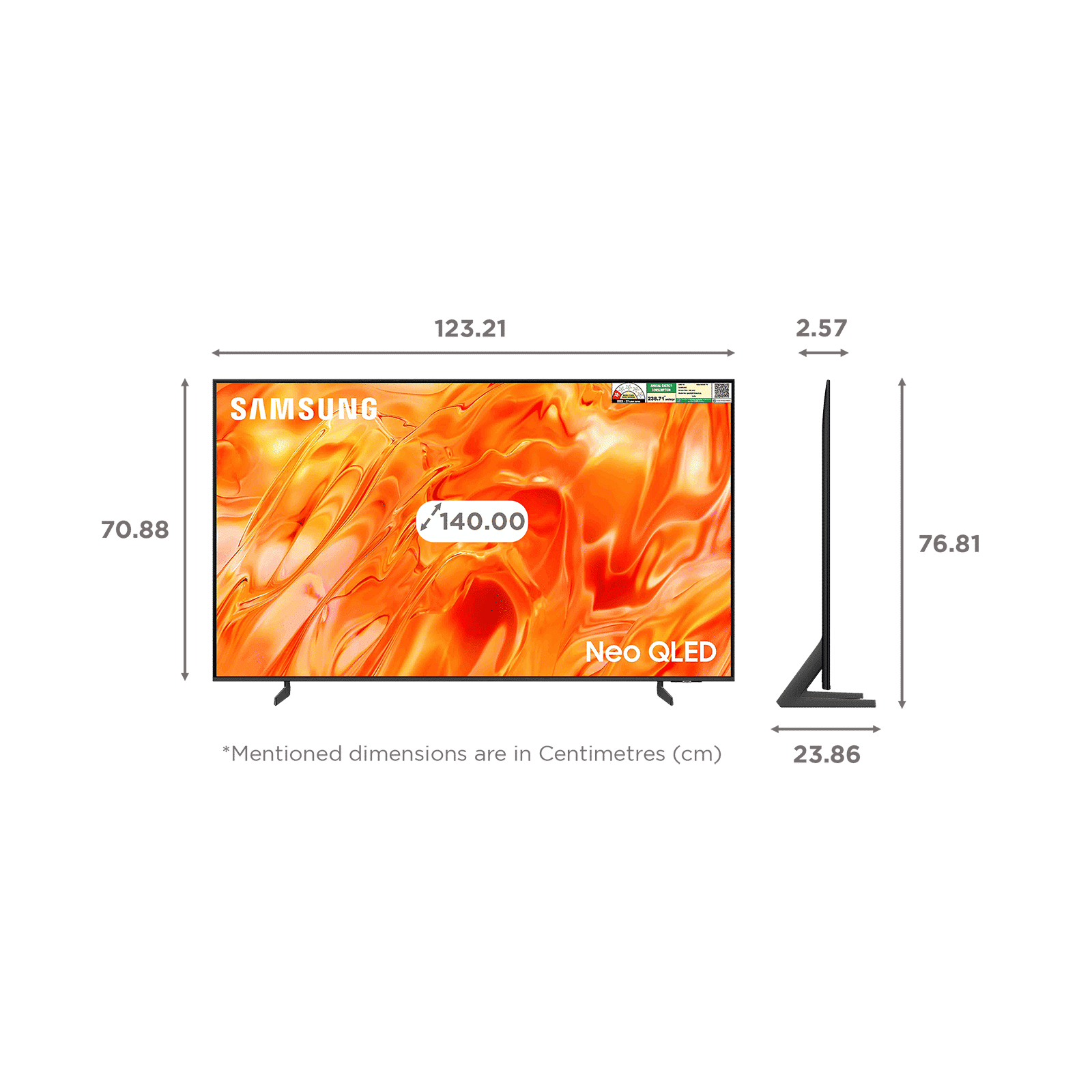 Samsung  138 cm (55 Inch) Neo QLED 4K UHD Mini LED Smart TV | Quantum Matrix Technology | Neo Quantum HDR | 4K AI Upscaling | Motion Xcelerator | Tizen OS | Voice Assistant Support | 2026 Model - QA55QN70HAULXL