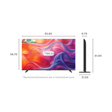 Haier 108cm (43 inch) H-QLED 4K Google TV with Gemini | Hands-Free Voice Control | MEMC | Dolby Vision & Atmos | 2GB RAM | 32GB ROM | 4 HDMI | 2 USB | 30W Sound Output | HDR 10 | Google Assistant-43P7G PRO