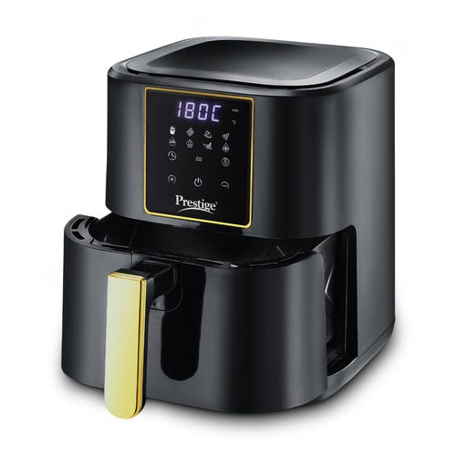 Prestige Nutrifry 4.5L Digital Electric Air Fryer (1200 Watts) | 80% Less Oil Consumption for Healthy Cooking | Durable ABS Plastic Body, Non-Induction Base | Compact 33cm Design | Model: Nutrifry 4.5 L-41411